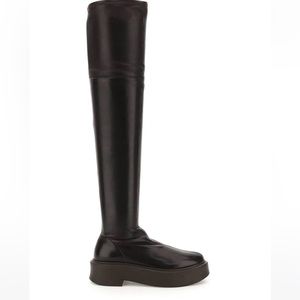 The Row stretch knee high boots in coffee